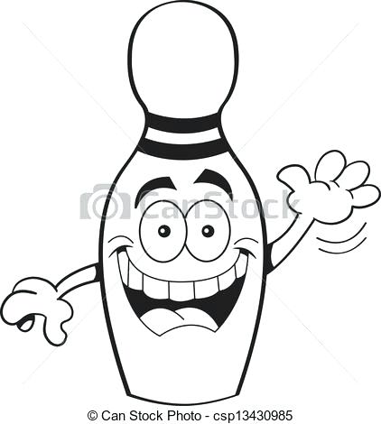 422x470 Bowling Pins Clipart Bowling Ball Pin Game Outline Stock Photo