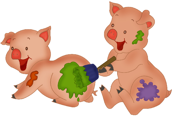 600x400 Cute Cartoon Pigs