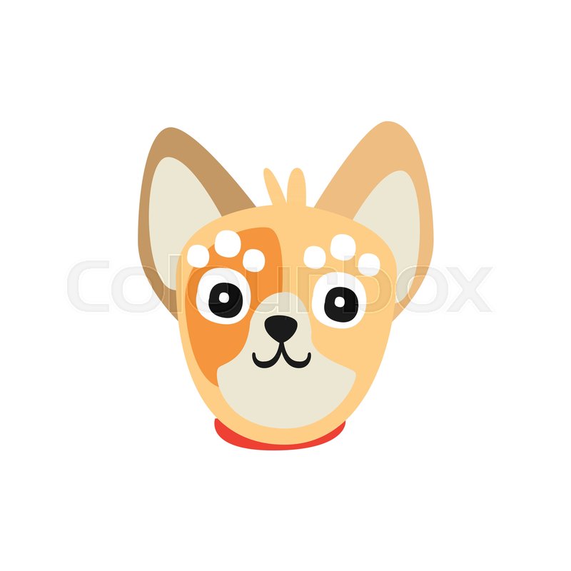 800x800 Cute Little Dog Face, Funny Cartoon Animal Character, Adorable