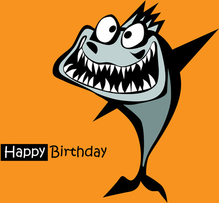 439x406 Funny Cartoon Character With Birthday Cards Set Vector Free Vector