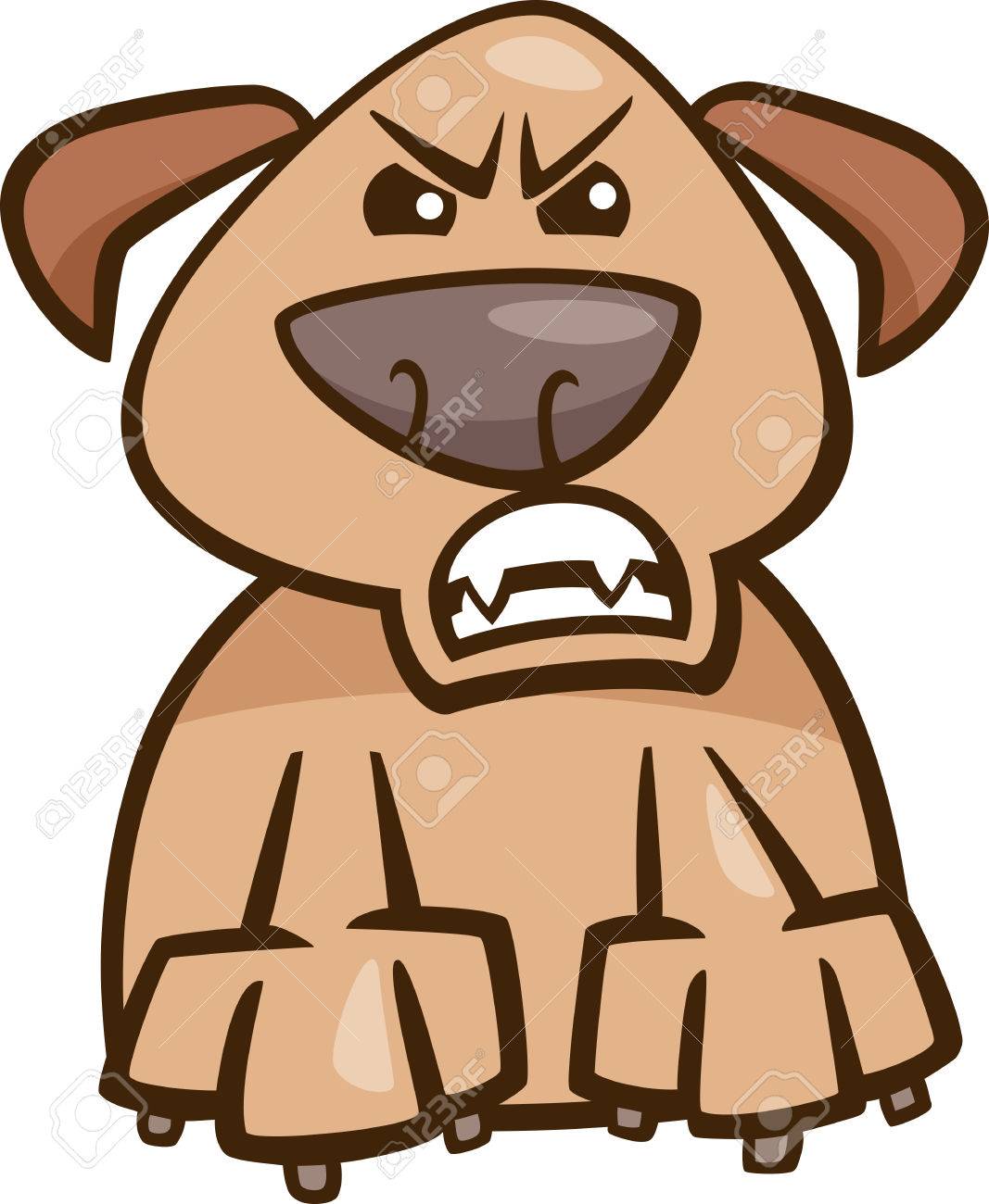 1067x1300 Cartoon Illustration Of Funny Dog Expressing Furious Mood