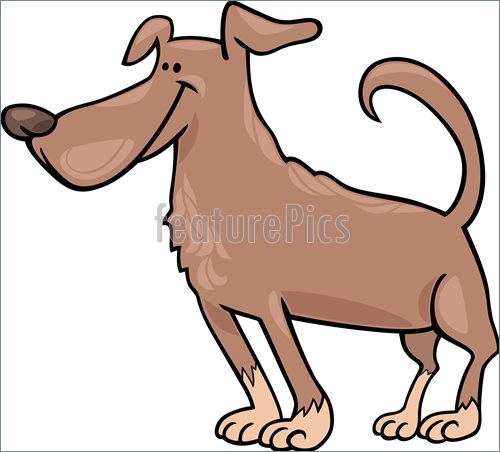500x452 Funny Dog Cartoon Illustration