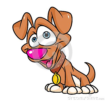 400x386 Funny Dog Cartoon Illustration Image Animal Character Big Eyes