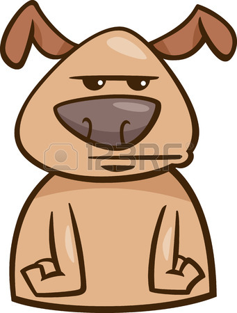 341x450 Cartoon Illustration Of Funny Dog Expressing Sick Mood Or Emotion