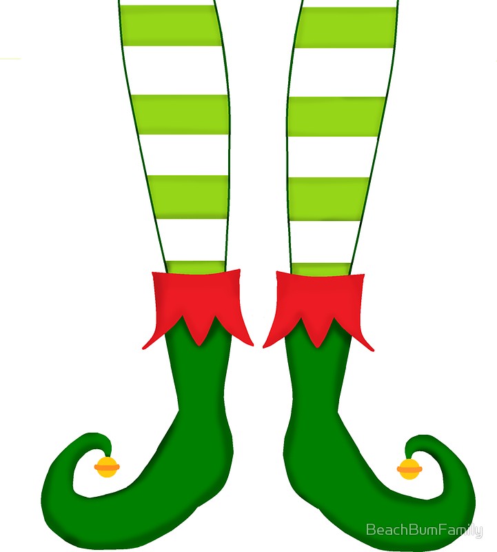 721x800 Red And Green Funny Christmas Elf Feet Stickers By Beachbumfamily