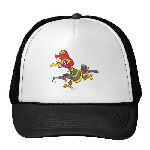 500x500 Funny Firefighter Turkey Cartoon Trucker Hat Broker