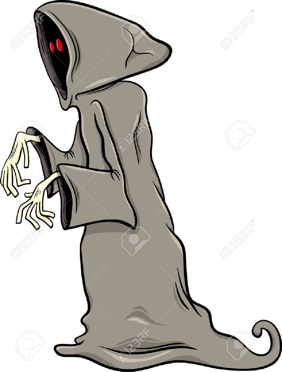 987x1300 Cartoon Illustration Of Funny Ghost Or Phantom Halloween Character