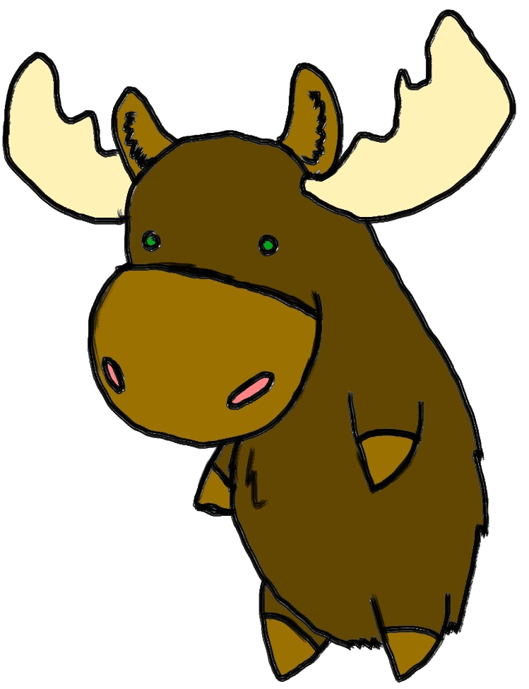 749x975 Free Cute Moose Drawing Image