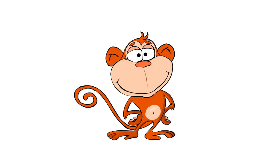 852x480 Funny Monkey Dancing With Mask 1080p Hd. Cartoon Animation. Stock