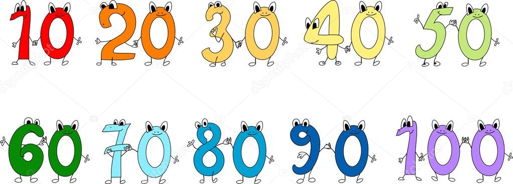 1022x366 Multicolored Funny Numbers Stock Vector Mariaflaya