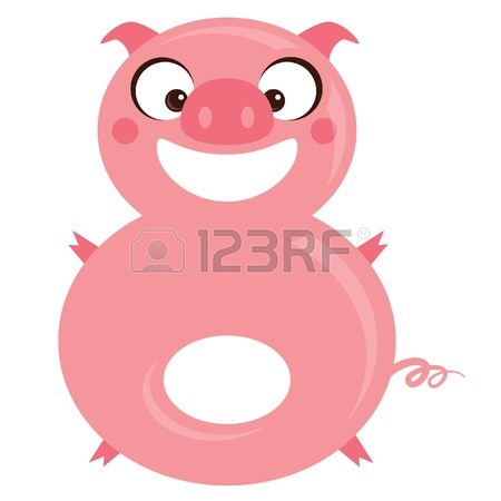 450x450 Number 6 Funny Flamingo Standing In One Leg Royalty Free Cliparts