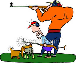 300x248 Cartoon Clipart Picture Of Two Men Hunting
