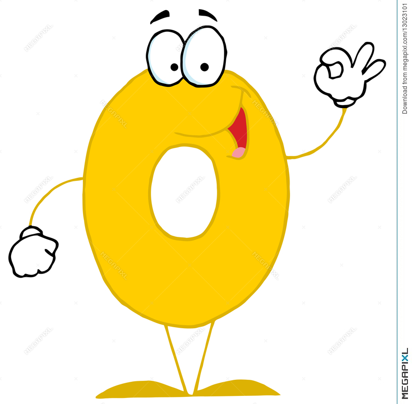 814x800 Funny Cartoon Numbers 0 Illustration 13023101