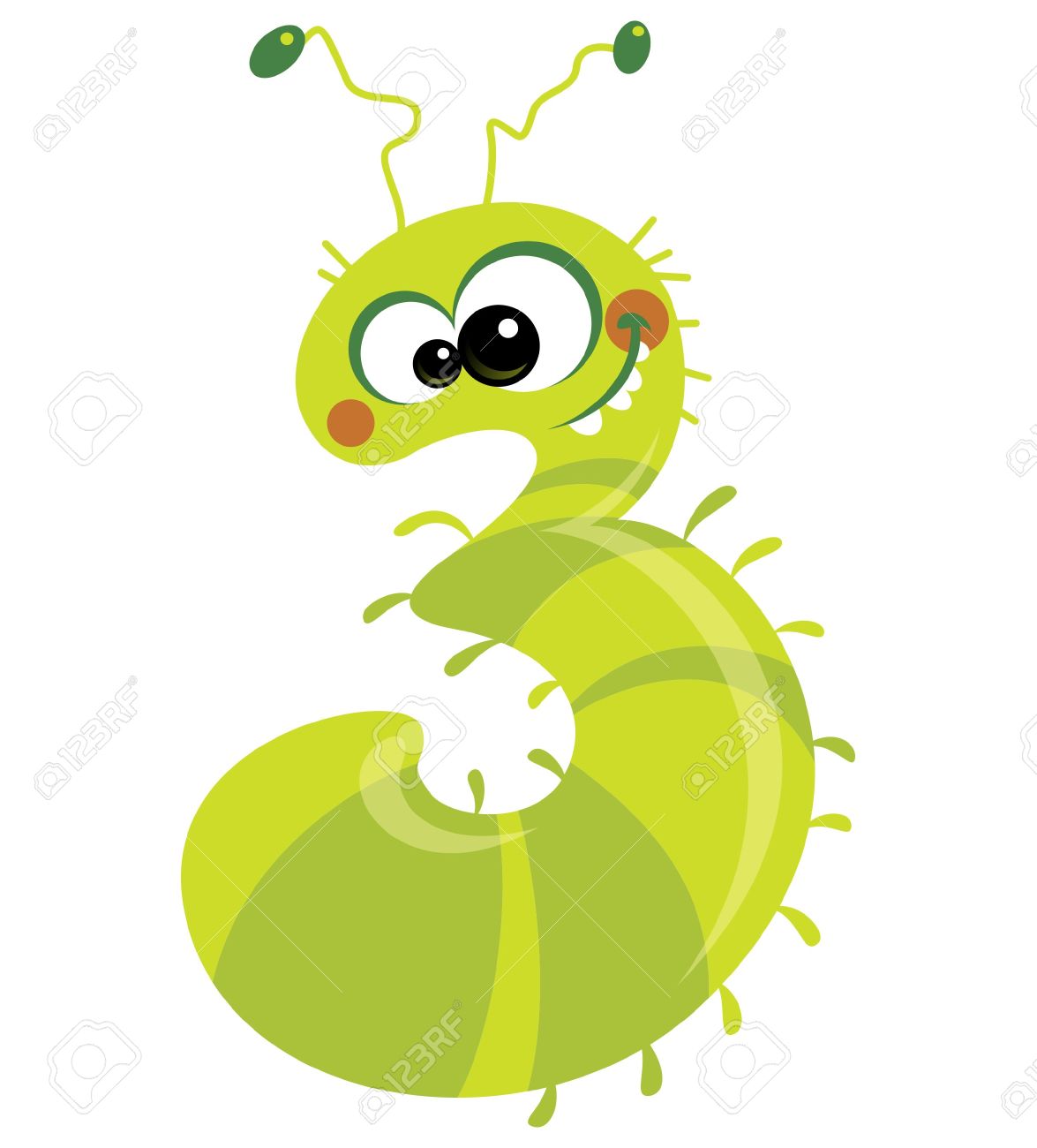 1175x1300 Number 3 Happy Smiling Caterpillar Royalty Free Cliparts, Vectors