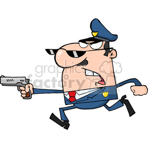 300x300 Royalty Free Funny Police Character 384228 Vector Clip Art Image