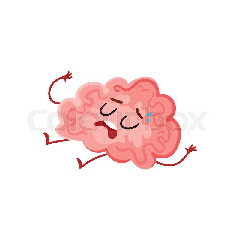800x800 Funny Tired, Stressed Out Brain Sweating And Lying Exhausted