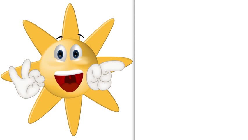 852x480 Funny Sun Cartoon Illustration Summer Holiday Comic Stock Footage