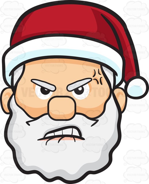 518x640 A Furious And Hurt Face Of Santa Claus Cartoon Clipart