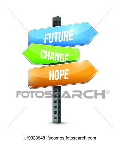 400x470 Clip Art Of Future, Change And Hope Sign Illustration Design