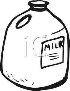 231x300 Gallon Of Milk In Black And White Clip Art Image