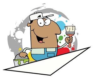 300x253 House Painter Clipart Image