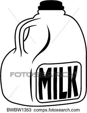 284x370 Gallon Milk Clipart Black And White