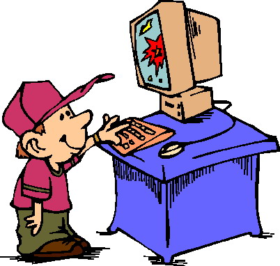 402x382 Playing Games On Computer Clipart