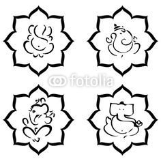 236x236 Ganesha Line Drawings