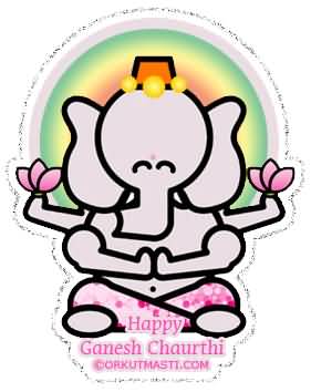 281x354 Happy Ganesh Chaturthi Outline Glitter