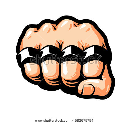 450x431 Clenched Fist, Brass Knuckles. Gangster, Thug, Bandit Symbol