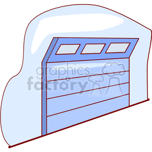 300x300 Royalty Free Blue Garage Door 134410 Vector Clip Art Image