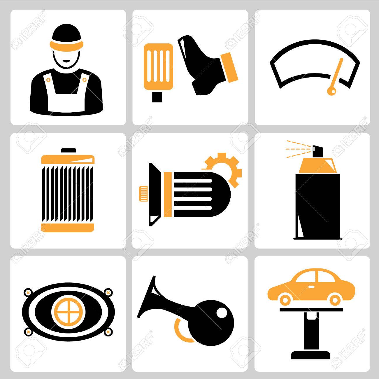 1300x1300 Garage Icons, Auto Service Icons, Car Parts Royalty Free Cliparts