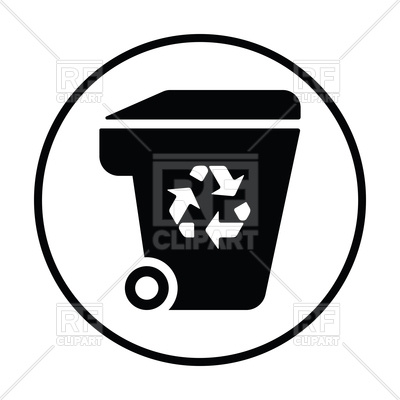400x400 Garbage Container With Recycle Sign Icon Royalty Free Vector Clip