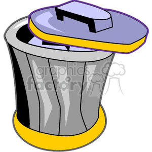 300x300 Royalty Free Metal Garbage Can 146334 Vector Clip Art Image