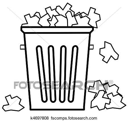450x426 Stock Illustration Of Garbage Can Overflowing With Trash K4697808