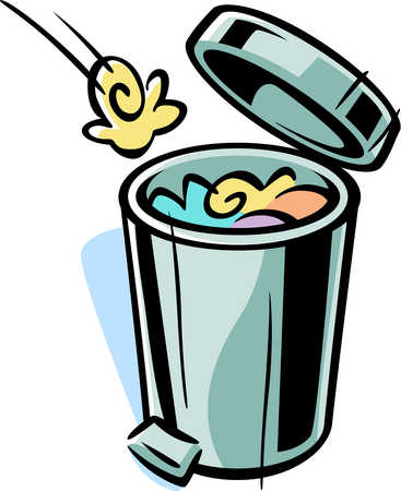 367x450 Trash Can Filled Clipart