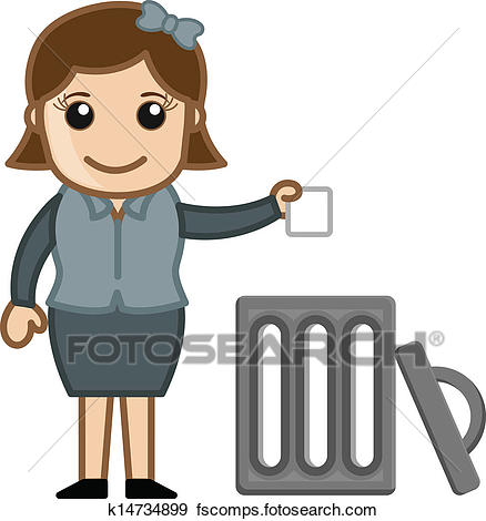 438x470 Clip Art Of Woman Throwing Garbage In Trash K14734899