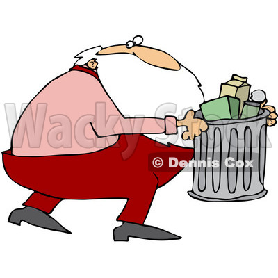 400x400 Free (Rf) Clipart Illustration Of Santa Taking Out The Trash