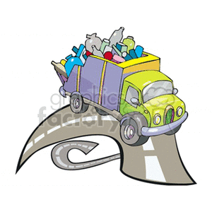 300x300 Royalty Free Garbage Truck Driving On A Road 172773 Vector Clip