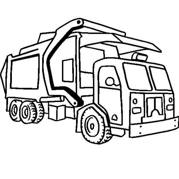 600x600 Garbage Truck In Semi Truck Coloring Page