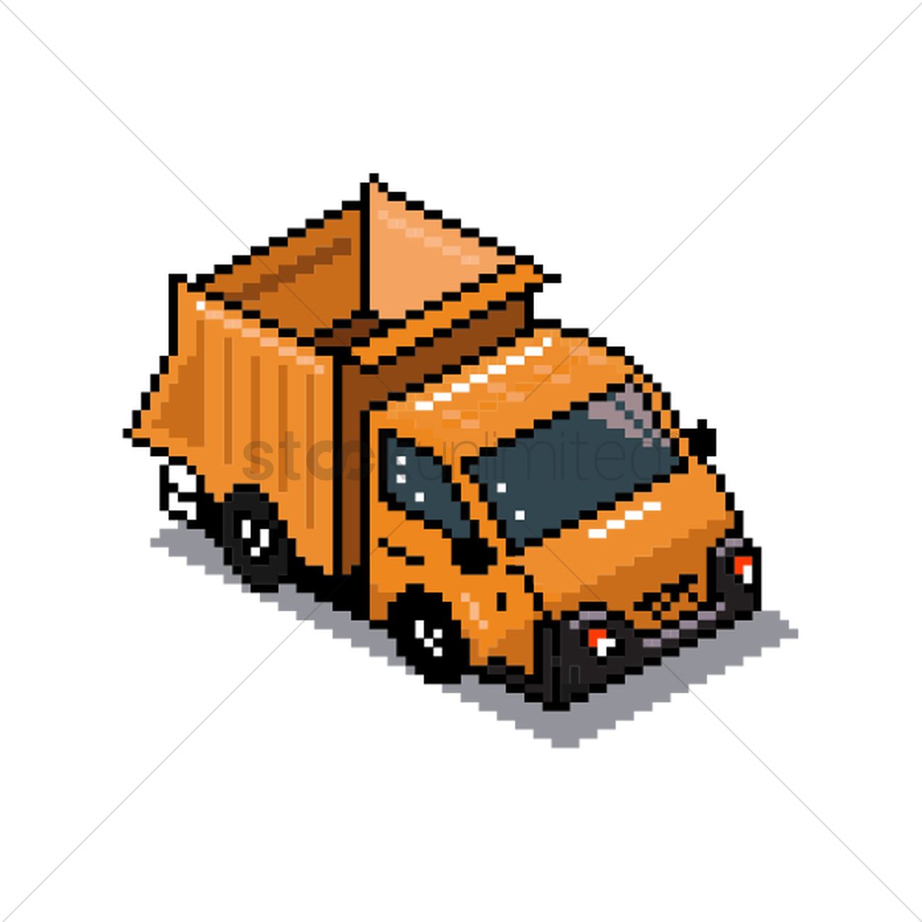 1300x1300 Pixel Art Garbage Truck Vector Image