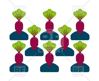 400x327 Office Vegetables Garden. Manager Beet. Royalty Free Vector Clip
