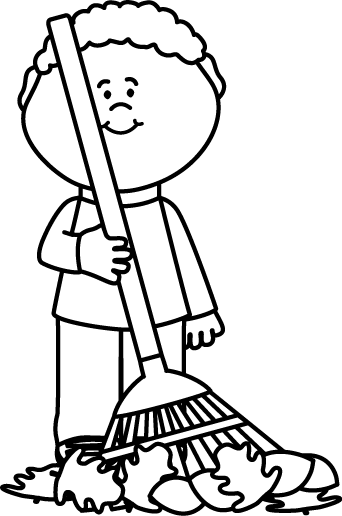 342x516 Sweeping The Garden Clipart
