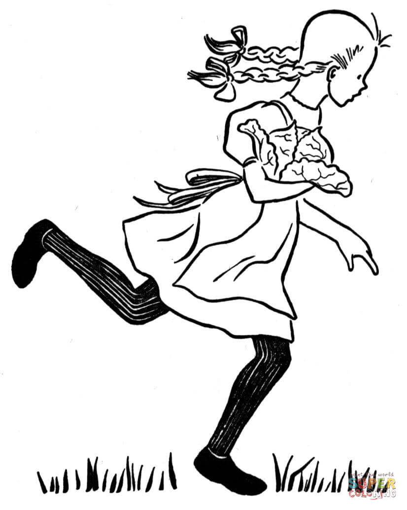 826x1036 Girl Is Running Through The Garden Coloring Page Free Printable