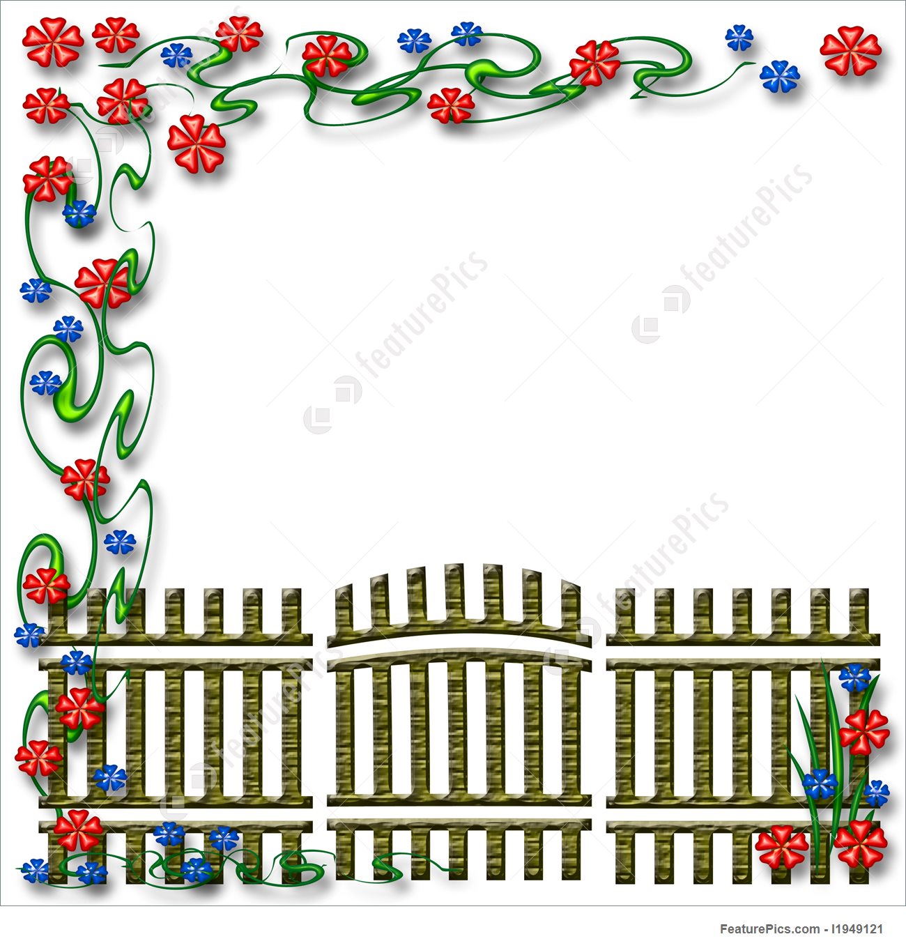 1300x1360 Templates Garden Gate Scrapbook Page
