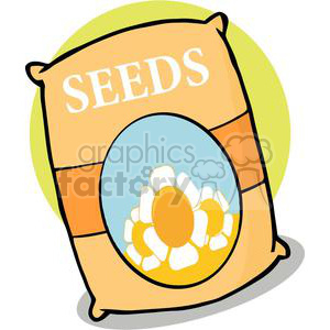 300x300 Royalty Free Bag Of Gardening Seeds 379722 Vector Clip Art Image