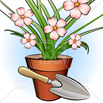 400x400 Window Plant And Garden Shovel Royalty Free Vector Clip Art Image