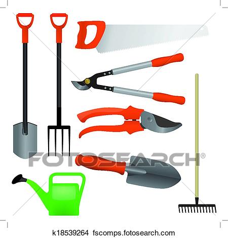 450x470 Clipart Of Collection Of Gardening Tools, Vector K18539264