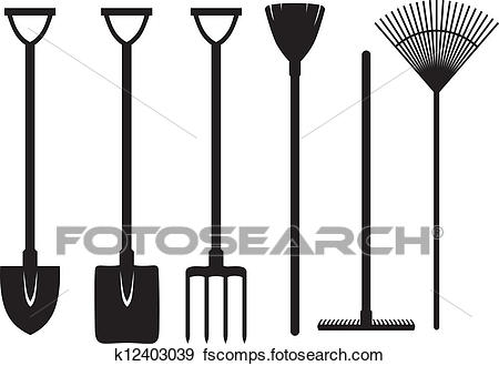 450x330 Clip Art Of Gardening Tools Set K12403039