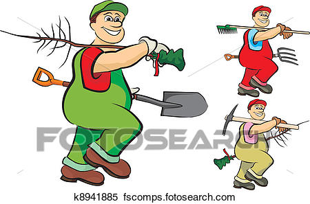 450x297 Clipart Of Industrious Gardener K8941885
